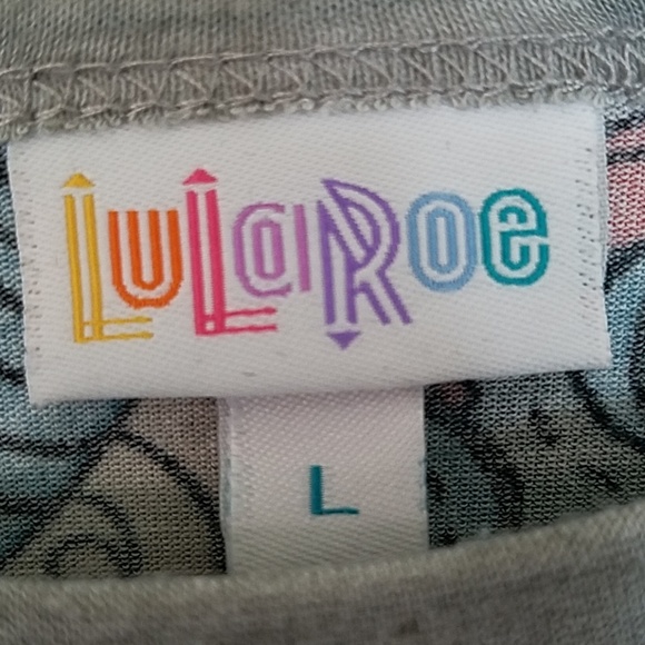 Raglan baseball T, sz L, fun print, LulaRoe Randy - Picture 2 of 6